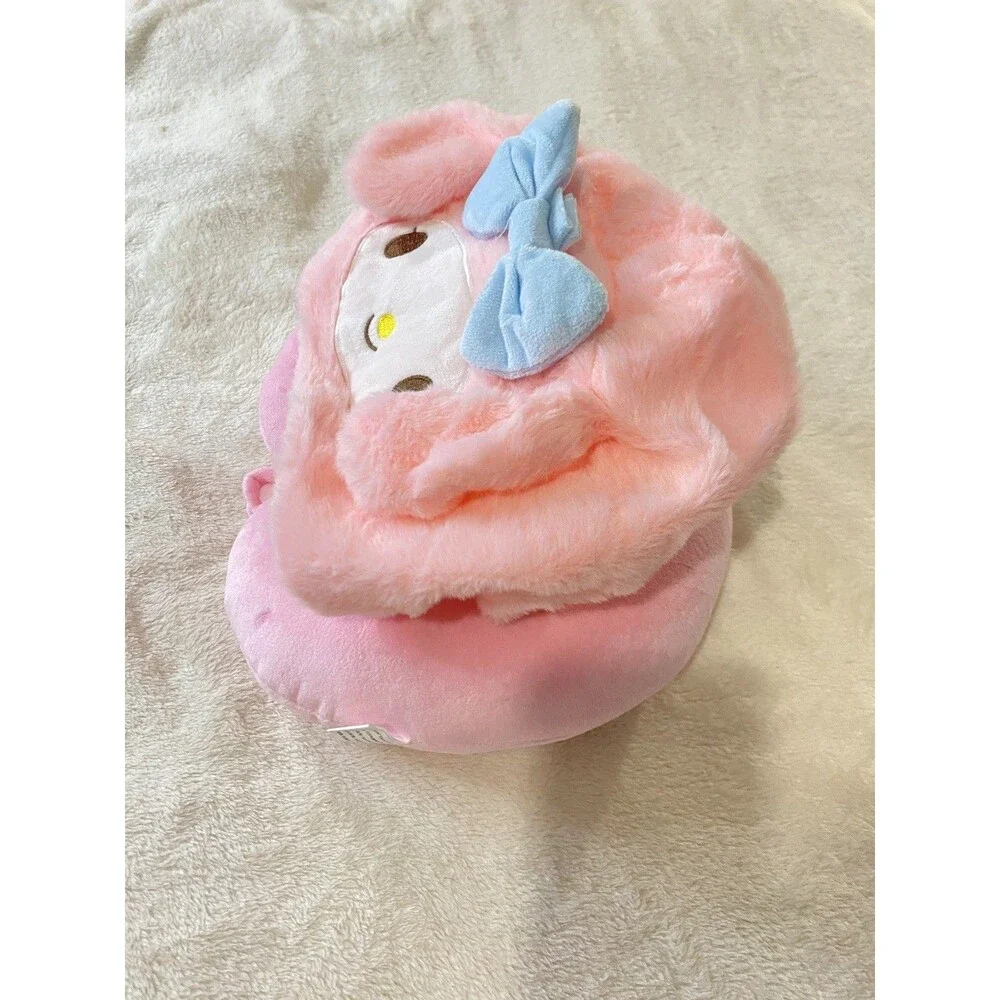 Sanrio My Melody Hooded Travel Neck Pillow Convertible Plush Pink Cute Kawaii
